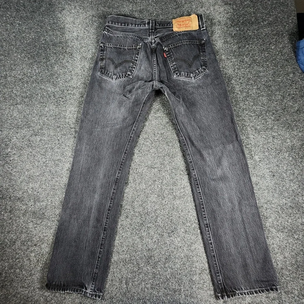 Levi's 501 Original Jeans Mens 31x32 Fit 29x29 Black Button Fly Faded Denim Y2K